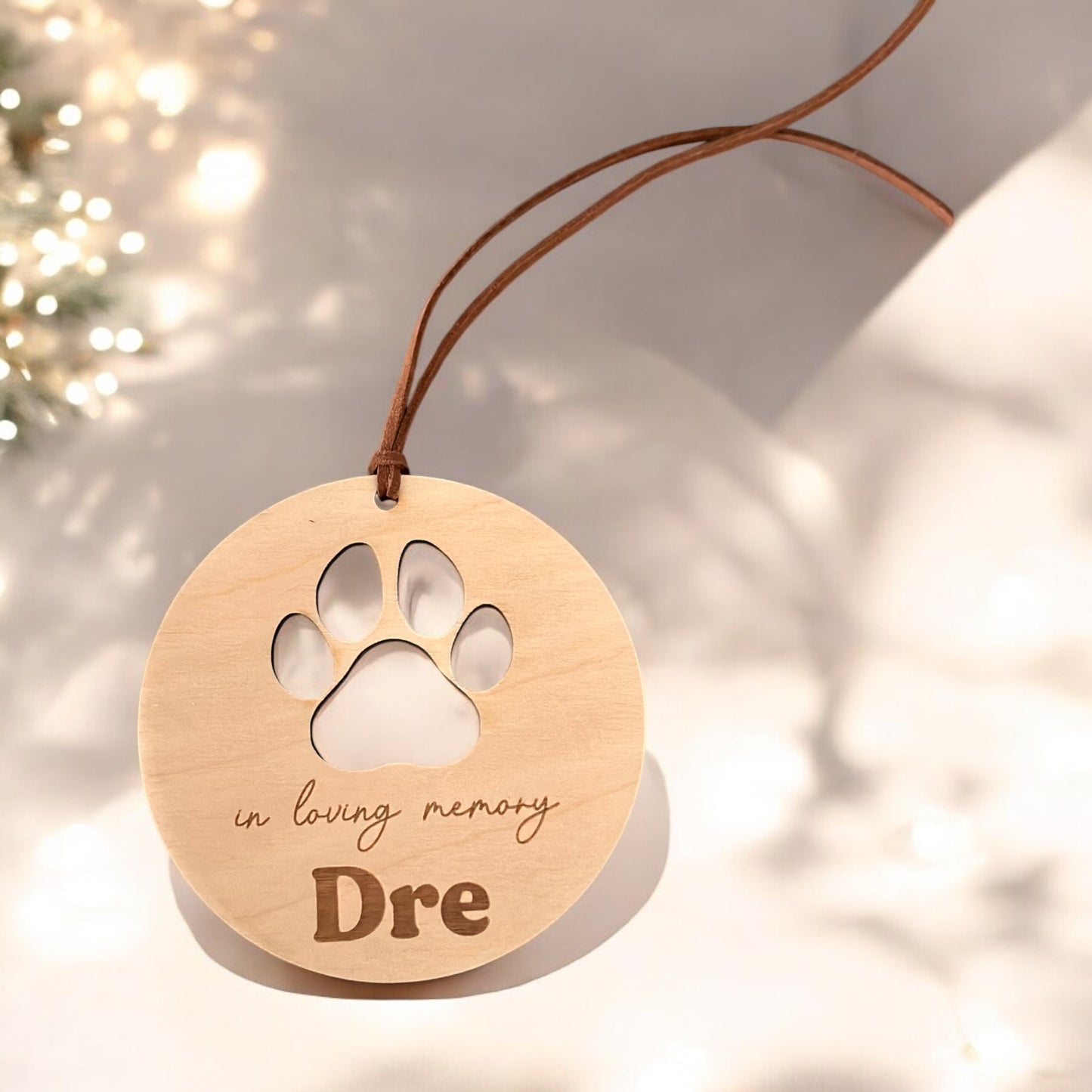Pawprint Memory Ornament (Wooden)