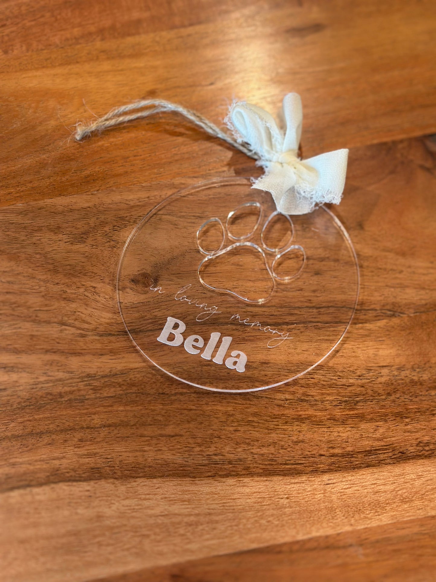 Pawprint Memory Ornament (Acrylic)