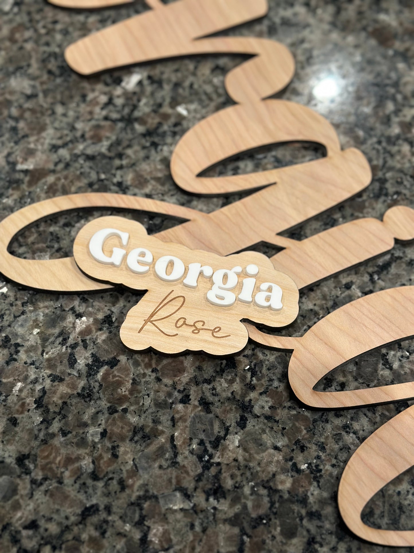 Baby Name Sign Double Layer