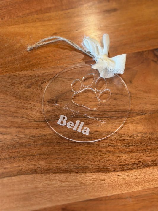 Pawprint Memory Ornament (Acrylic)