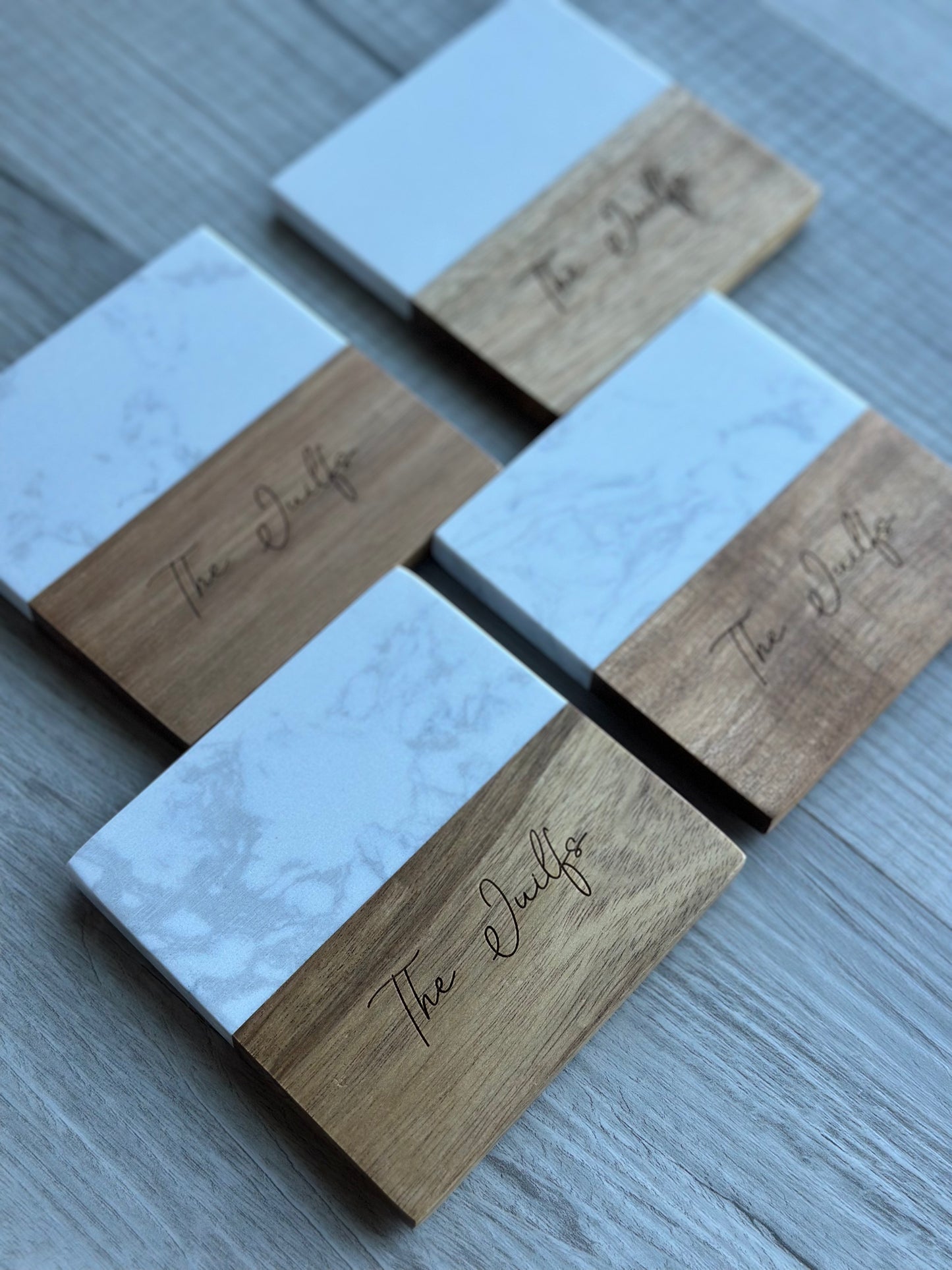 Marble Acacia Coasters