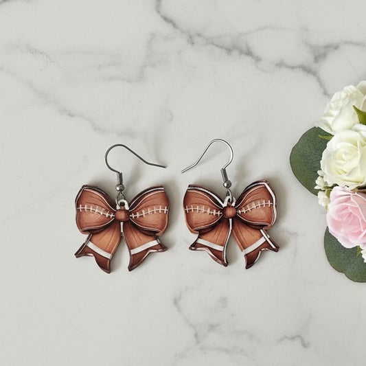 Football Bow Earrings